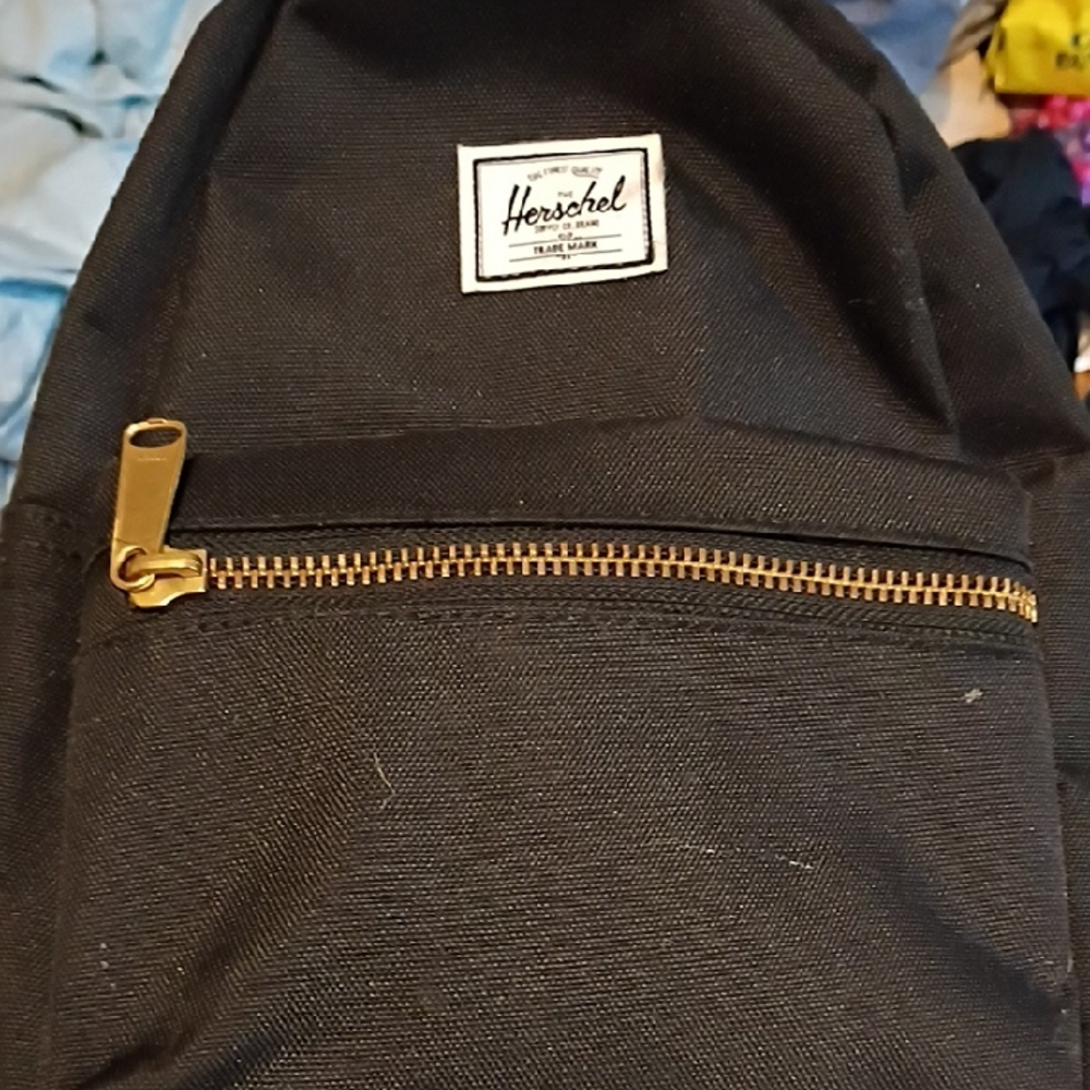 Herschel Supply Company Black Backpack with Gold Zipper